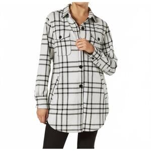 NEW 7DIAMONDS generation plaid shacket in white frost
